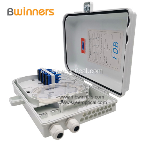 Caja de distribución de fibra óptica de 16 núcleos con divisor PLC modular